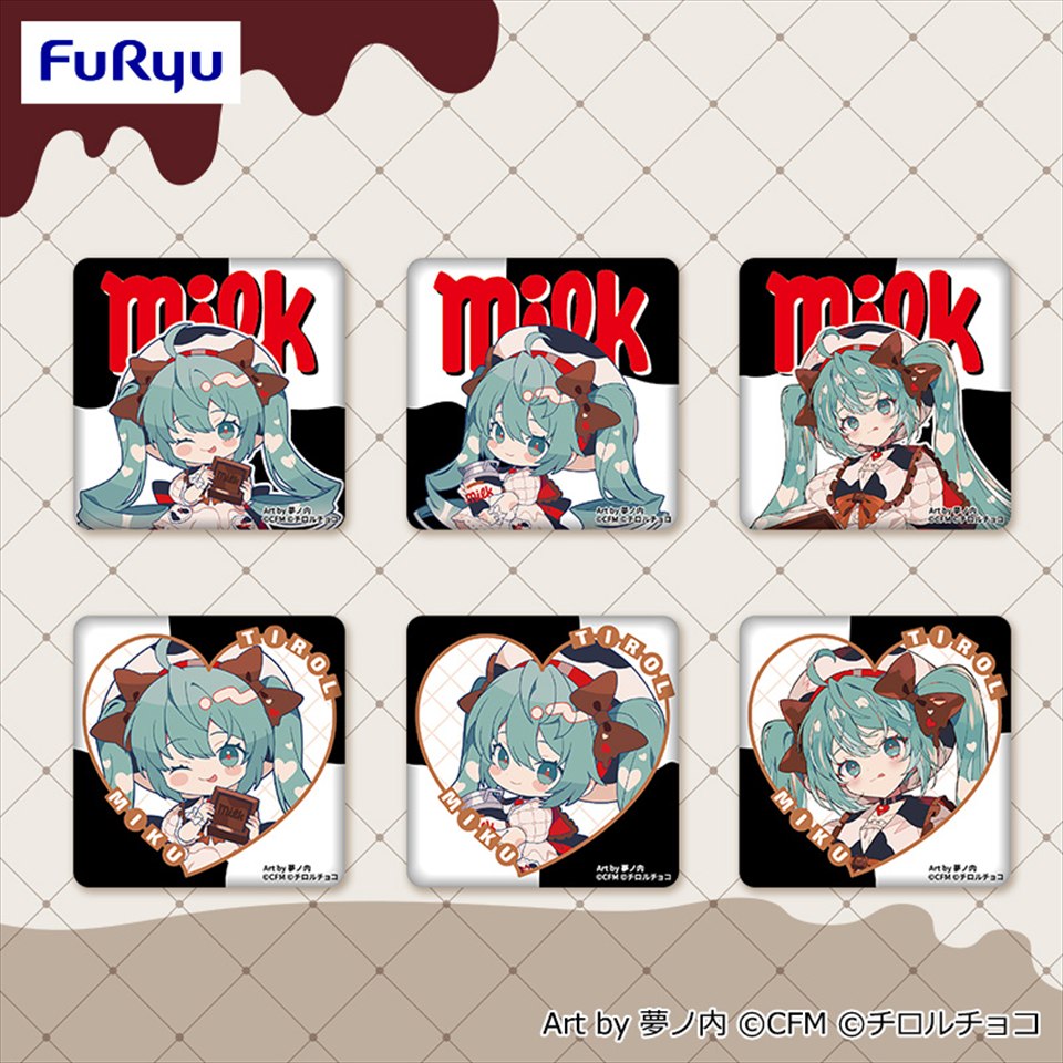初音ミク×チロルチョコ スクエア缶バッジの画像1