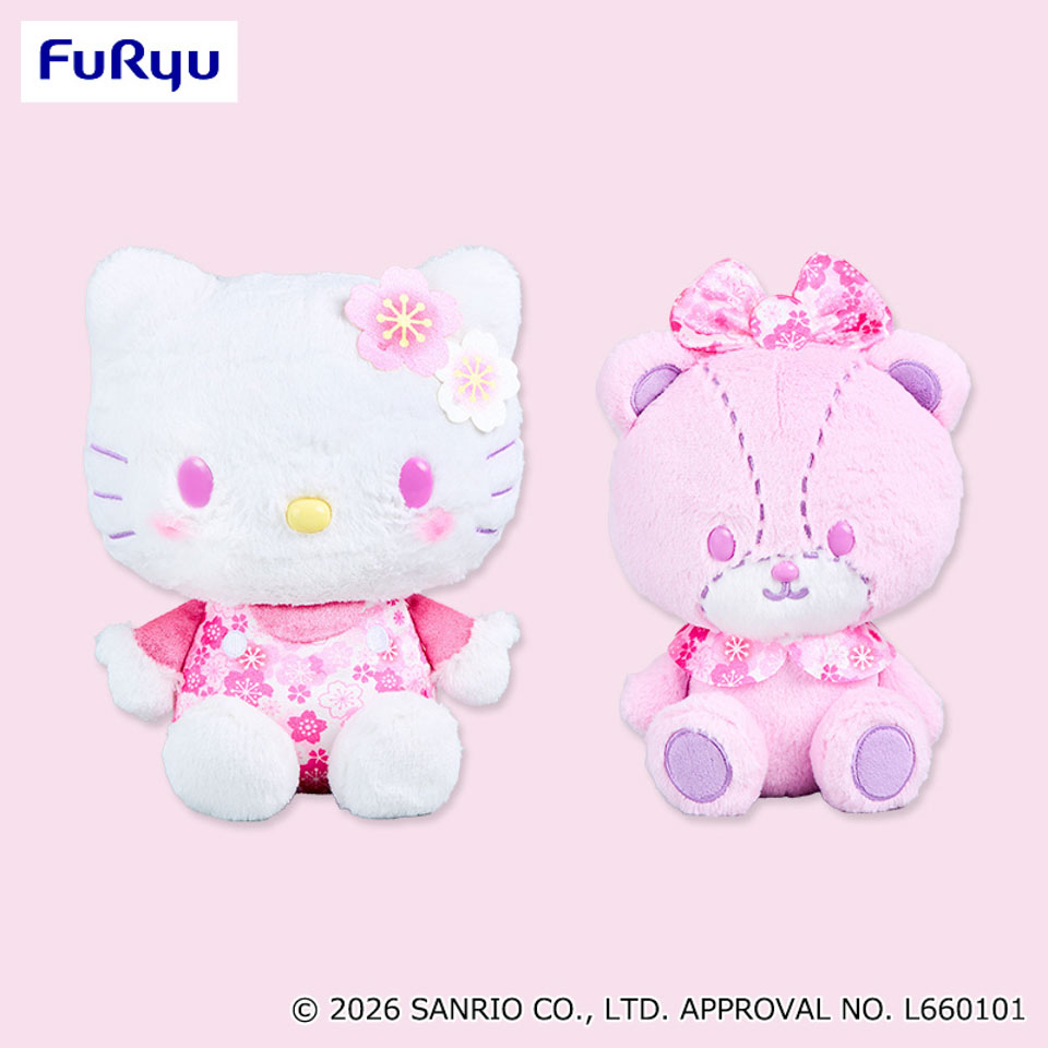 ハローキティ 桜モチーフBIGぬいぐるみの画像1