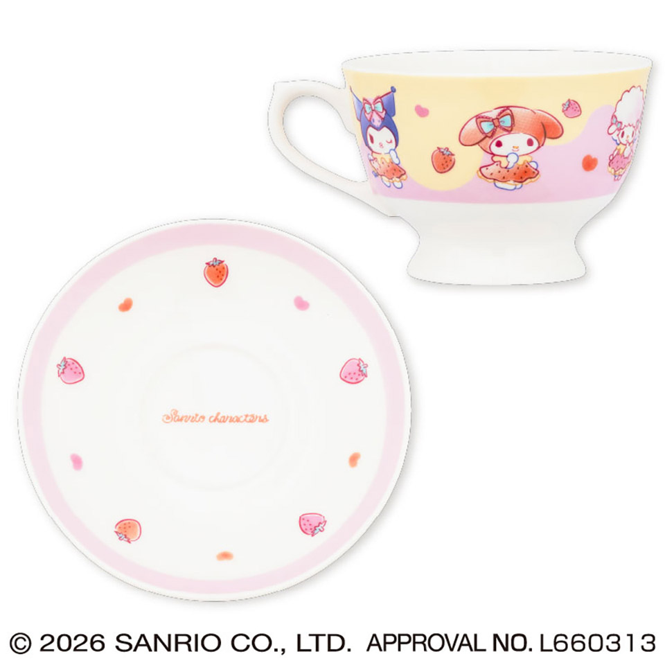 サンリオキャラクターズ いちごみるくメルトティーカップ＆ソーサーの画像1