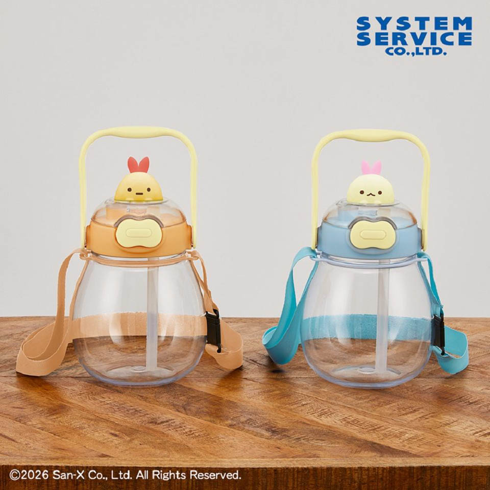 すみっコぐらし 天使なえびてん マスコット付きウォーターボトルの画像1