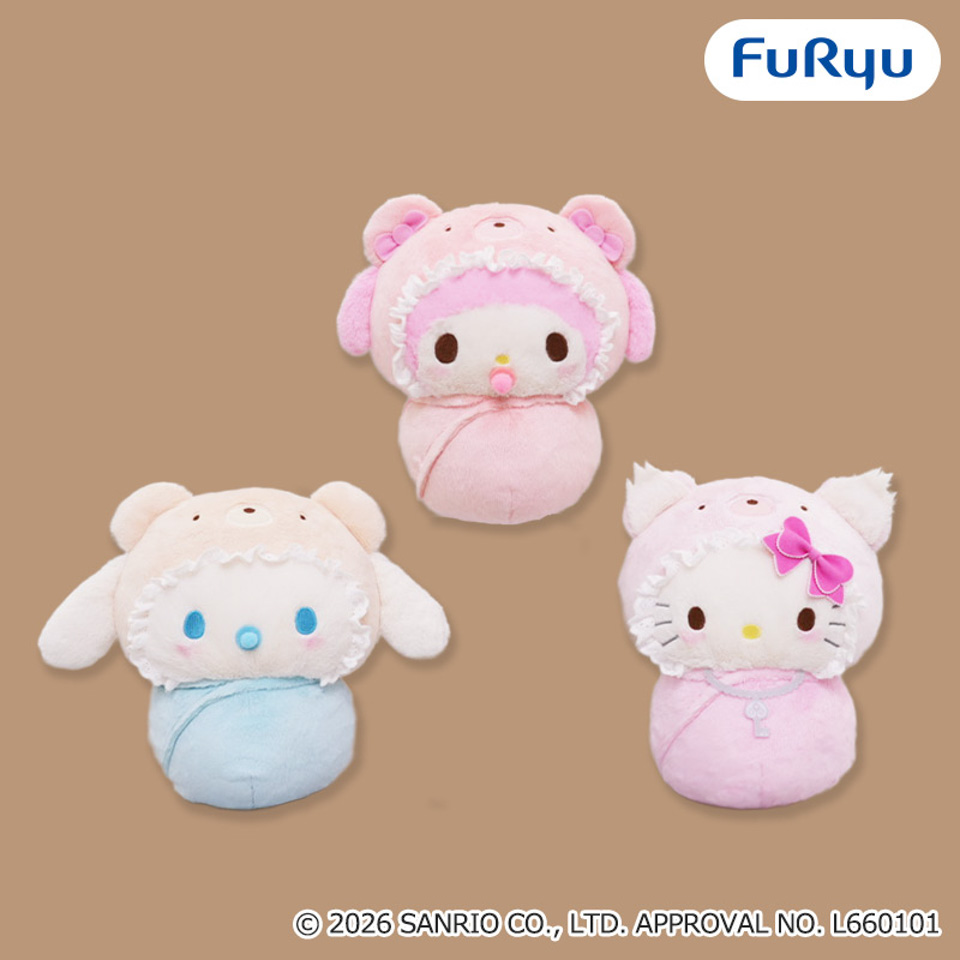 サンリオキャラクターズ ラテクマベビーおくるみBIGぬいぐるみvol.1の画像1