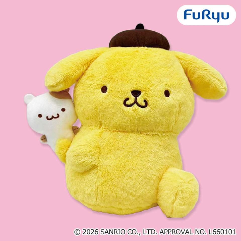 ポムポムプリン ふりむきおんぶペアぬいぐるみの画像1