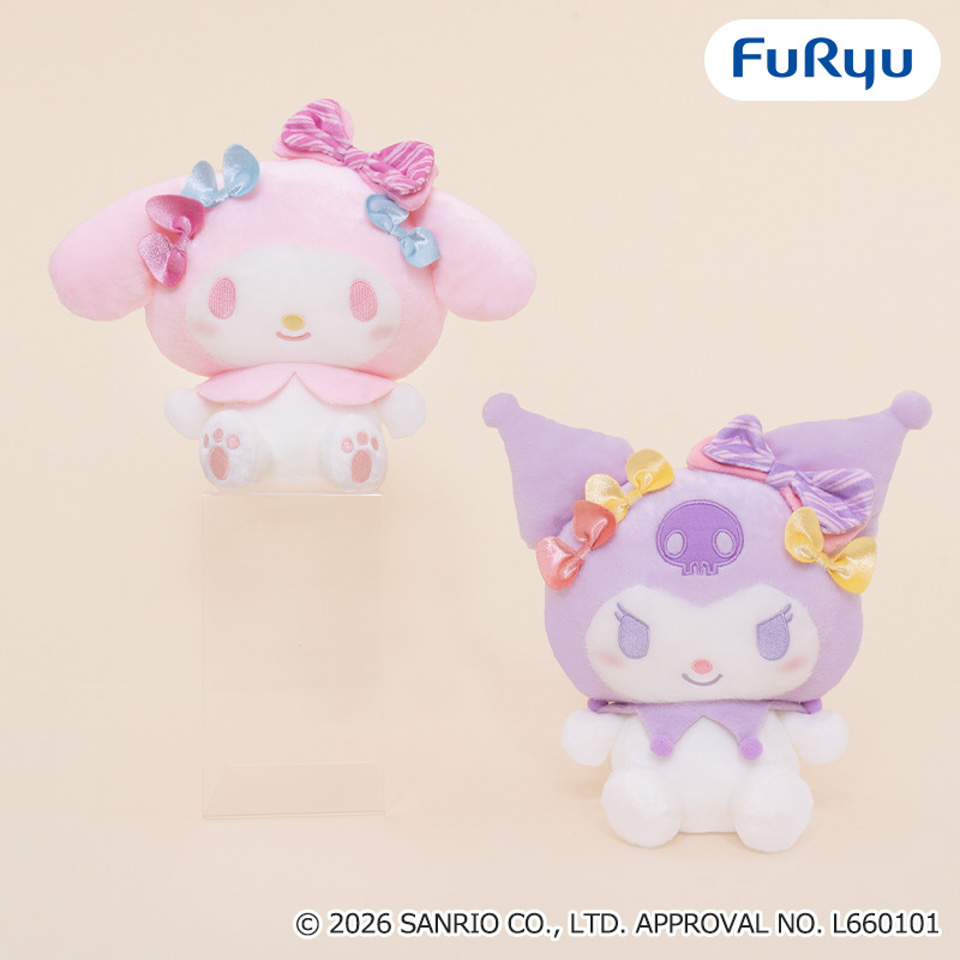 マイメロディ・クロミ リボンがいっぱいBIGぬいぐるみ～パステル～の画像1