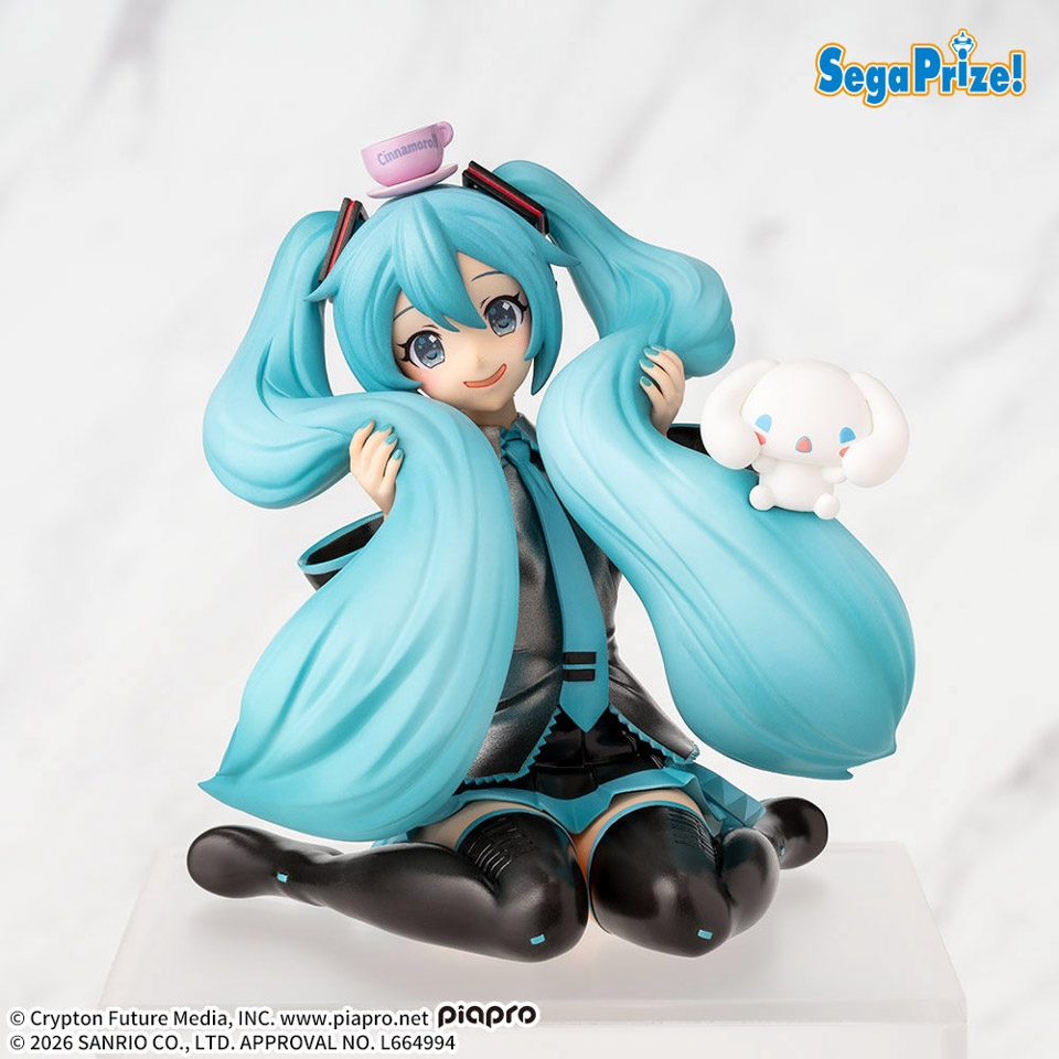 初音ミク×シナモロール　ちょこのせ　プレミアムフィギュア‐初音ミク×シナモロール‐もふっとVer.の画像1