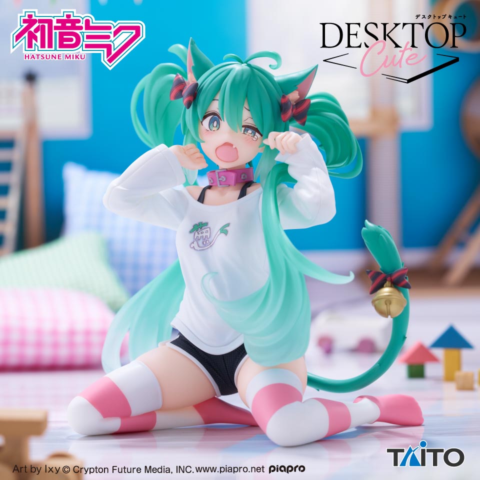 初音ミク　Ｄｅｓｋｔｏｐ　Ｃｕｔｅ　フィギュア　～猫耳Ｔシャツｖｅｒ．～の画像1