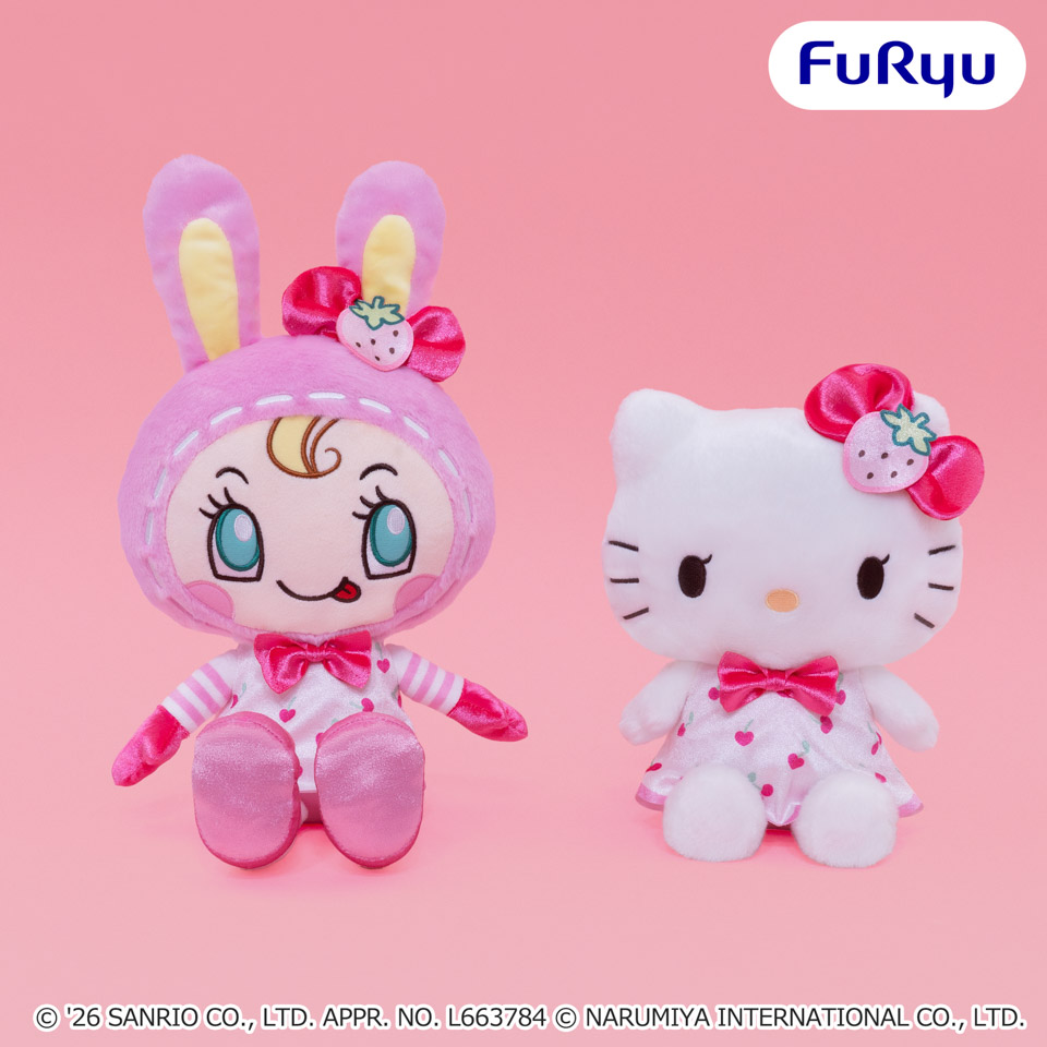 Mezzo Piano×Hello Kitty ホワイトストロベリーBIGぬいぐるみの画像1