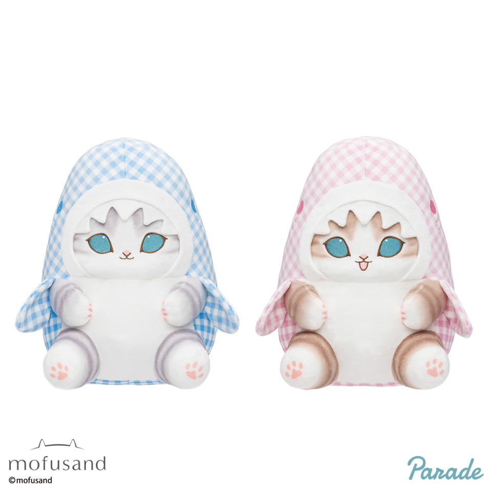 mofusand ギンガムチェックサメにゃんBIGぬいぐるみの画像1