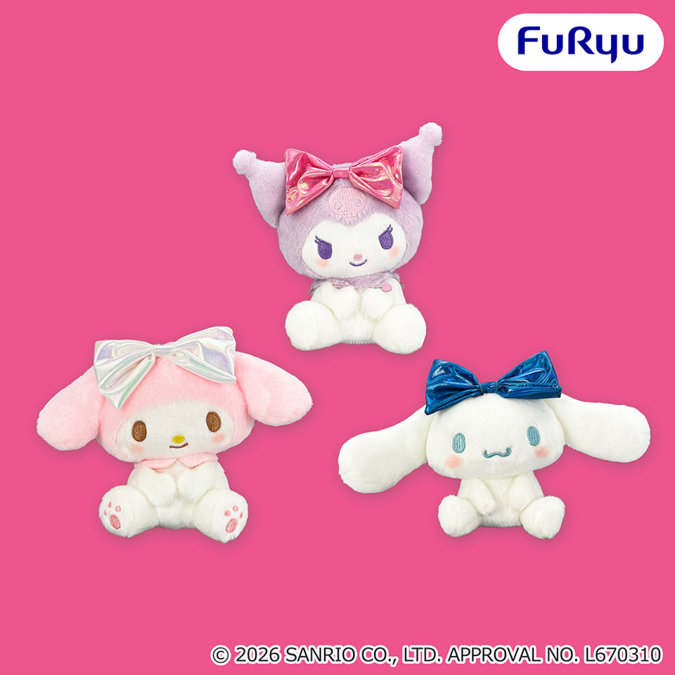 サンリオキャラクターズ こてっとぺったんぬいぐるみ～マイメロディ・クロミ・シナモロール～の画像1