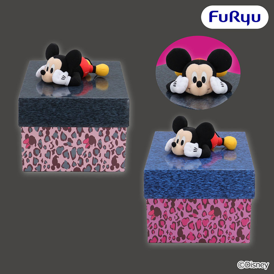 ミッキーマウス＆ミニーマウス ギャルっぽレオパード ぬいぐるみギフトボックスの画像1